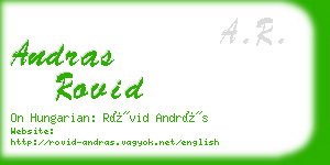 andras rovid business card